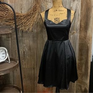 Lauren James Black Silk Strap Halter Dress